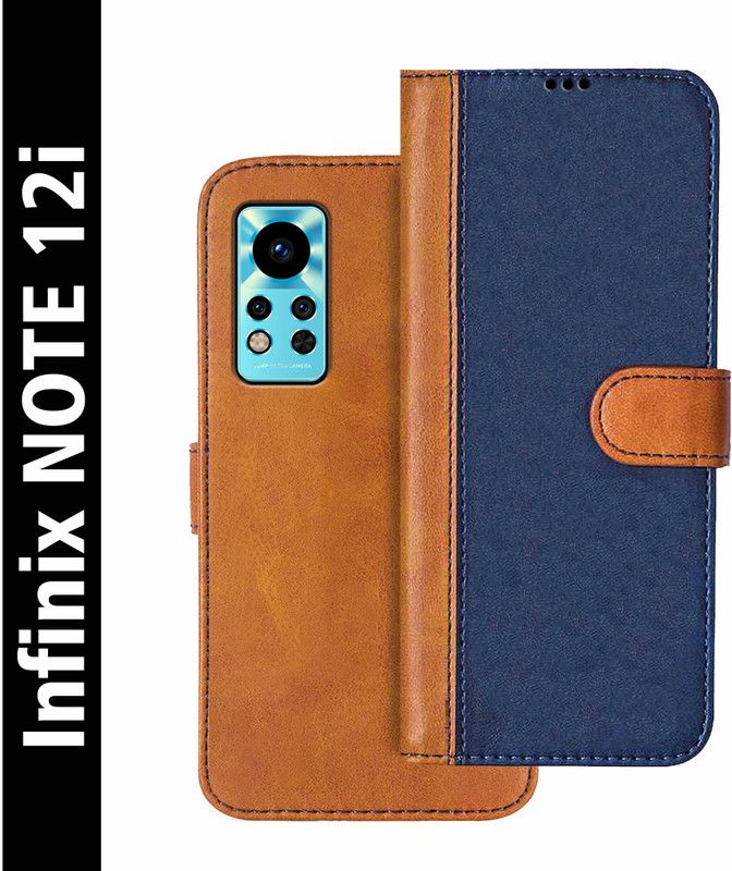 Knotyy Flip Cover for Infinix NOTE 12i  (Blue, Brown, Dual Protection, Pack of: 1)