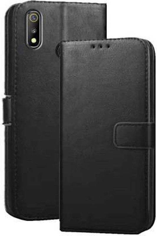 YoYo Covers Flip Cover for Realme 3i | Shockproof Wallet Style |Leather magnetic lock  (Black, Shock Proof, Pack of: 1)