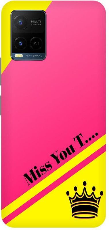 Bluvver Back Cover for Vivo Y21,V2111, Printed Miss you T Letter Back Cover  (Multicolor, Hard Case, Pack of: 1)