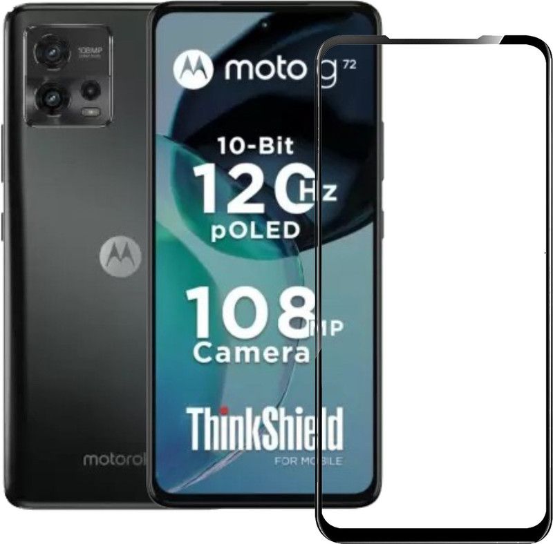 BRENZZ Edge To Edge Tempered Glass for Motorola G72, Moto G72  (Pack of 1)