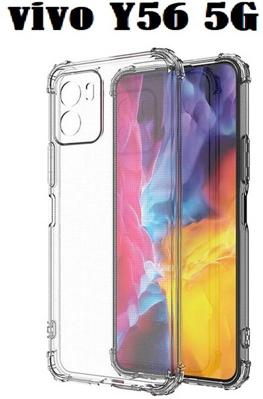 LIKEDESIGN Back Cover for Vivo Y56 5G, Vivo Y56 A 5G  (Transparent, Shock Proof, Silicon, Pack of: 1)