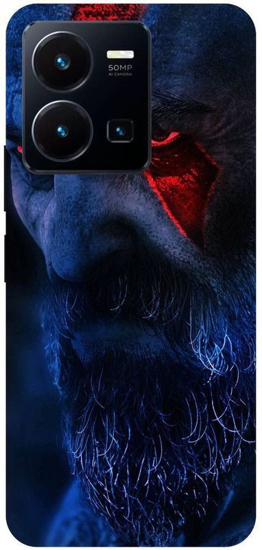 FRONK Back Cover for vivo Y22, V2207, GOD, OF, WAR, GAME, KRATOS  (Blue, Hard Case, Pack of: 1)