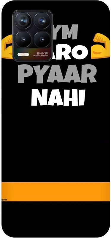 THE NARAYANA COLLECTIONS Back Cover for REALME 8  (Black, White, Hard Case, Pack of: 1)