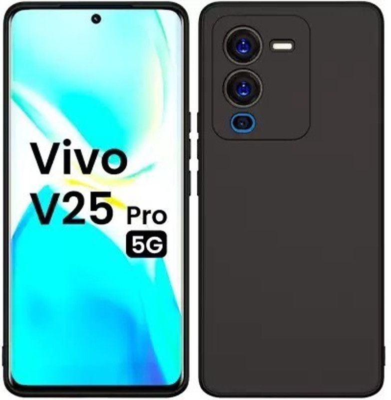 VDAT Back Cover for vivo V25 Pro  (Black, Shock Proof, Pack of: 1)