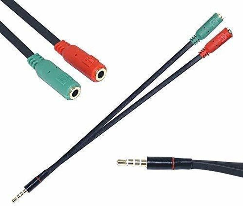 Shopidity Multicolor 3.5mm Audio Jack to Headphone Microphone Splitter Converter Adaptor Cable Phone Converter  (Android, iOS)