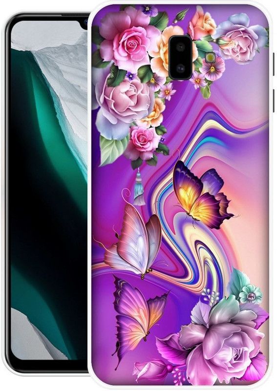 PINKZAP Back Cover for Samsung Galaxy J6 Plus  (Pink, Purple, Grip Case, Silicon, Pack of: 1)