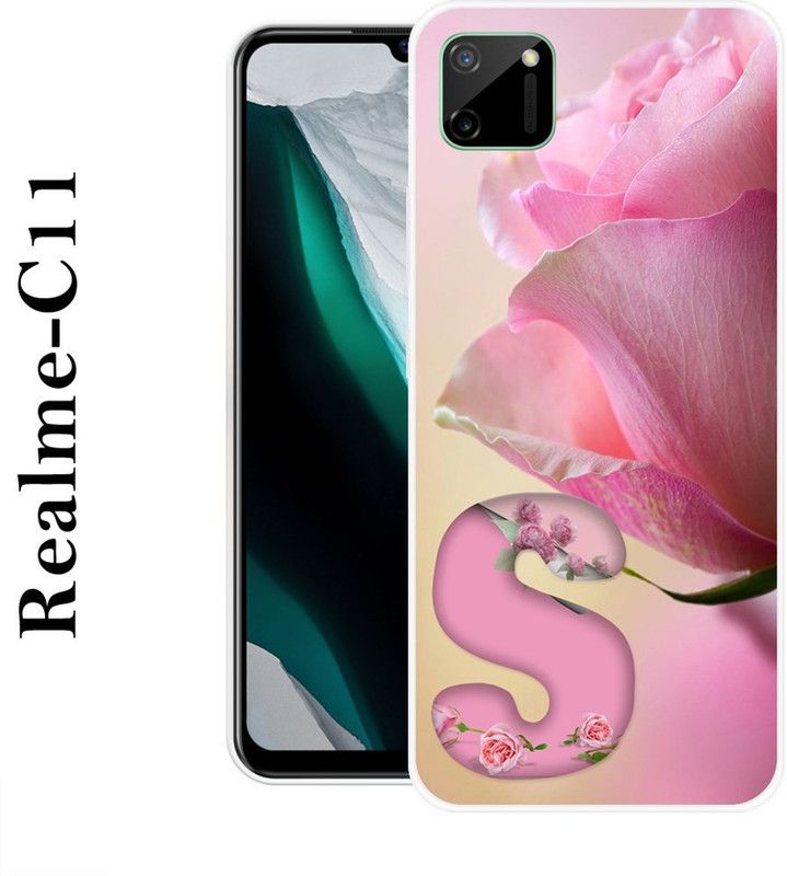 INDIALAND Back Cover for Realme C11  (Pink, Beige, Grip Case, Silicon)