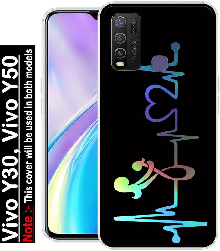 INDIALAND Back Cover for Vivo Y30, Vivo Y50  (Multicolor, Grip Case, Silicon, Pack of: 1)