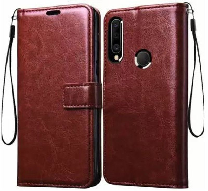 SKY DRAG Flip Cover for Samsung A20s (Royal Brown)  (Brown, Shock Proof, Pack of: 1)