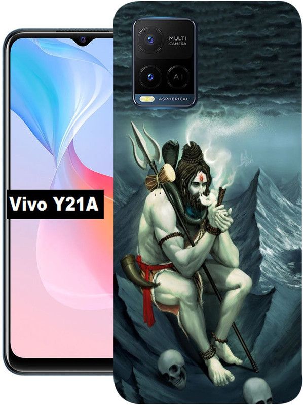 BeauCase Back Cover for Vivo Y21A  (Blue, Silicon, Pack of: 1)
