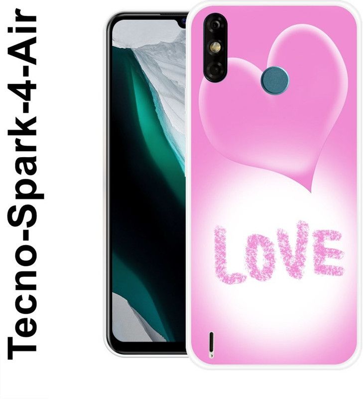 redfly Back Cover for Tecno Spark 4 Air  (Pink, White, Grip Case, Silicon)