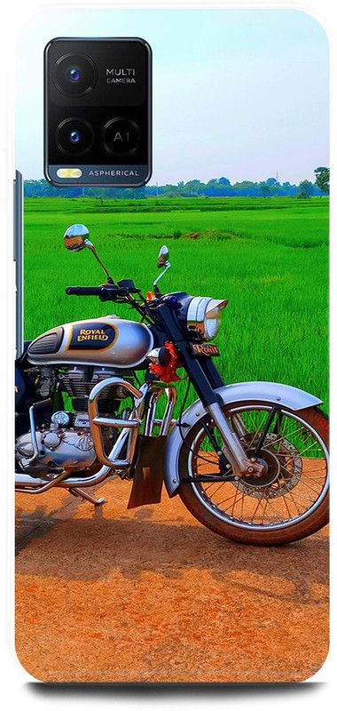 JUGGA Back Cover for Vivo Y21T, V2135, ROYAL, ENFIELD, BULLET, BIKE, LOVER, RACER  (Green, Hard Case, Pack of: 1)