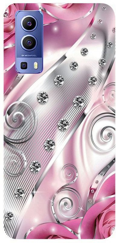 Skyhawk Back Cover for Vivo Y72 Silver Line And Pink Flower  (Multicolor, Waterproof, Silicon, Pack of: 1)