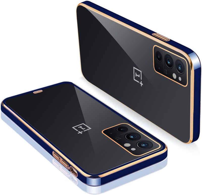 KARWAN Back Cover for OnePlus 9RT 5G  (Blue, Gold, Transparent, Shock Proof, Silicon, Pack of: 1)