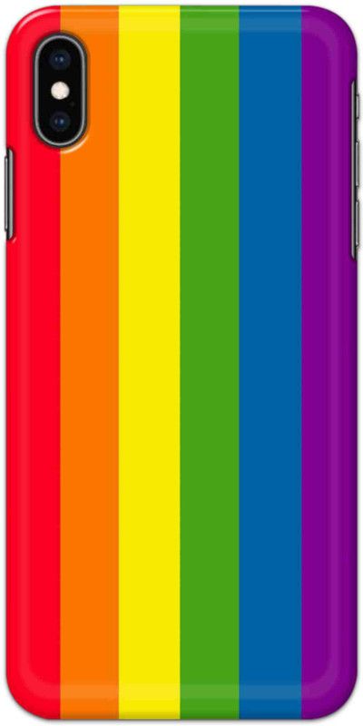 NDCOM Back Cover for iPhone Xs Stripes Rainbow Colors Printed  (Multicolor, Hard Case, Pack of: 1)