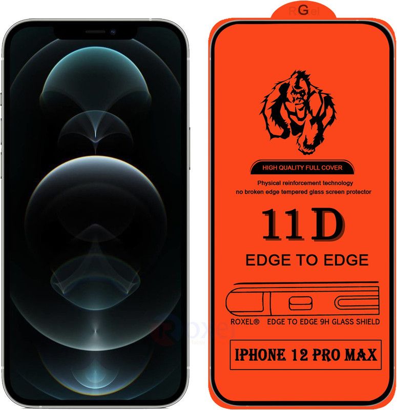 Roxel Edge To Edge Tempered Glass for IPhone 12 Pro Max  (Pack of 1)
