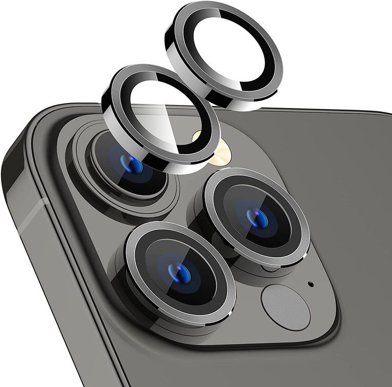 Mobilive Back Camera Lens Glass Protector for APPLE iPhone 13 Pro Camera Lens Protector Tempered Glass Camera Metal Ring  (Pack of: 3)