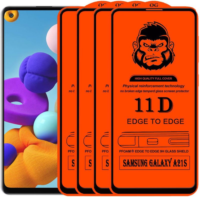 Xester Edge To Edge Tempered Glass for SAMSUNG GALAXY A21S  (Pack of 4)