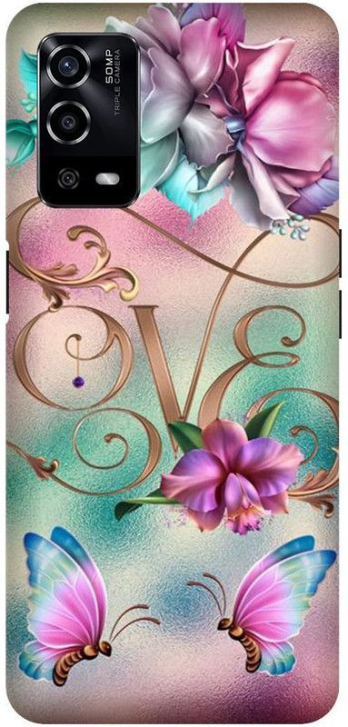 UMPRINT Back Cover for Oppo A55/CPH2325, Love Love Logo Text Printed Back Cover  (Multicolor, Hard Case, Pack of: 1)