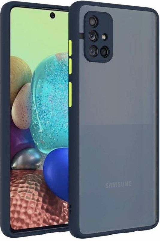 FIVE-O Back Cover for Samsung Galaxy A71  (Blue, Camera Bump Protector, Pack of: 1)