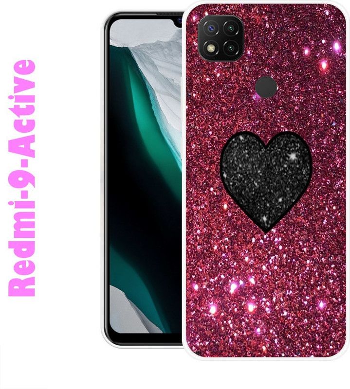 CellWorld Back Cover for Redmi 9 Active  (Purple, Black, Silicon)