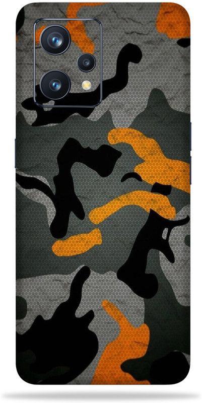 gizmo Realme 9 pro 5g Mobile Skin  (Orange Camouflage multicolor skin with ultra matte finish)