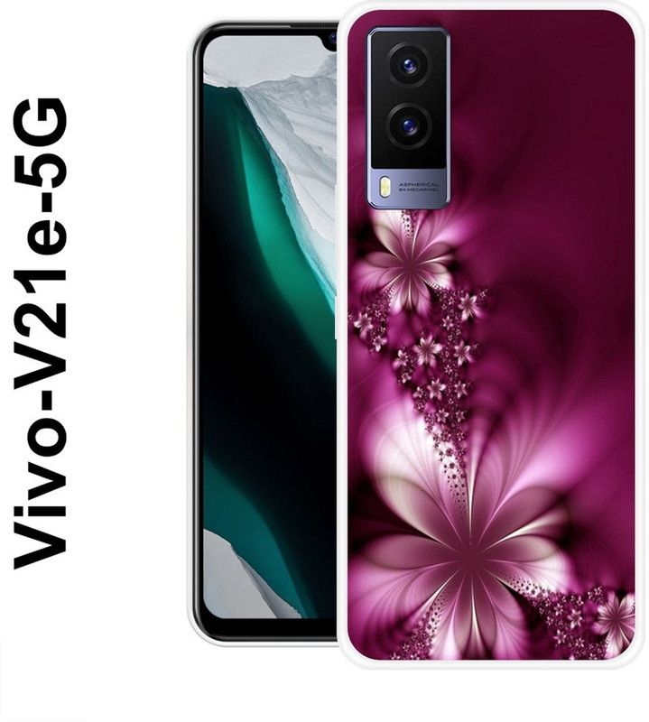 BAGRA Back Cover for Vivo V21e 5G  (Purple, White, Grip Case, Silicon)