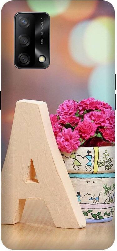 UMPRINT Back Cover for Oppo F19/CPH2219 A A latter Alphabet Printed Back Cover  (Multicolor, Hard Case, Pack of: 1)