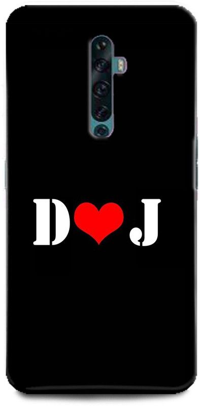 Afterglow Back Cover for OPPO Reno2 Z D J, D LOVES J, NAME, LETTER, ALPHABET, DJ LOVE, HART  (Multicolor, Shock Proof, Pack of: 1)
