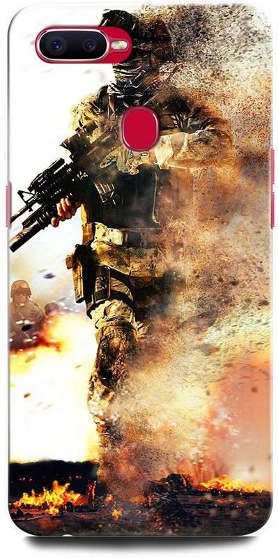 INTELLIZE Back Cover for OPPO F9 Pro CPH1823ARMY, TXTURE, ARMY UNIFORM, MILITARY, COMO, COMOFLAGE  (Multicolor, Hard Case, Pack of: 1)