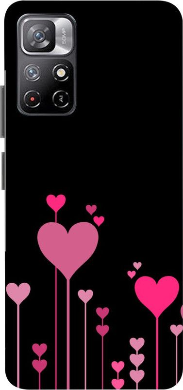 PRATEEKSH Back Cover for Redmi Note 11T 5G  (Black, Pink, Dual Protection)