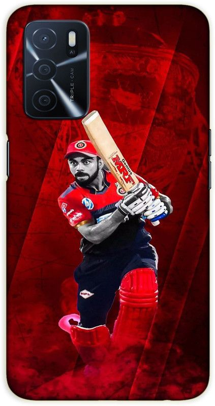 iprinto Back Cover for Oppo A53s 5G, Oppo A16 virat kohli Back Cover  (Red, Hard Case, Pack of: 1)