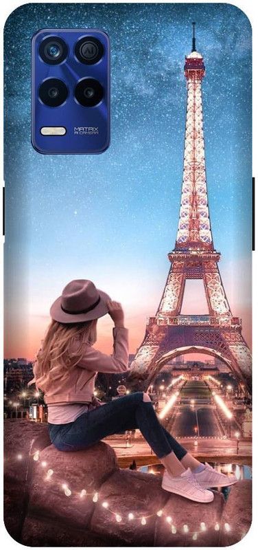 BARMANS Back Cover for Realme 8 5G Paris, Love, Cute, Girl, Light, Beautiful  (Multicolor, Shock Proof, Pack of: 1)