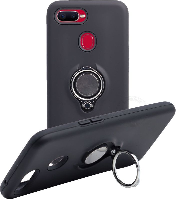 VAKIBO Back Cover for OPPO F9 Pro, Realme U1, Realme 2 Pro, Oppo F9, Ring Stand Back Cover  (Black, Rugged Armor, Pack of: 1)