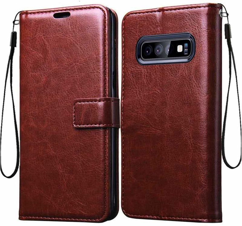 MIOW I CELL Wallet Case Cover for Samsung Galaxy S10 Plus  (Brown, Pack of: 1)
