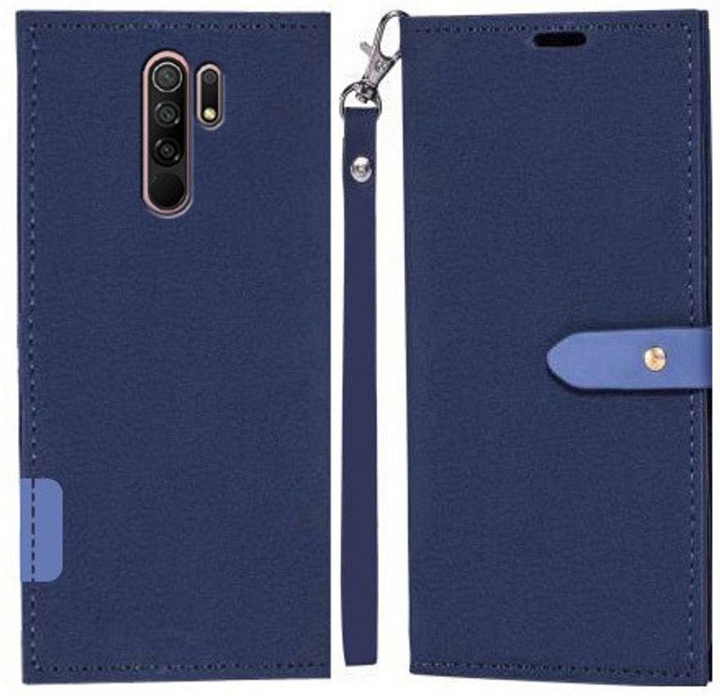 Ideogram Flip Cover for Redmi 9 Prime, POCO M2, POCO M2 Reloaded  (Blue, Shock Proof, Pack of: 1)