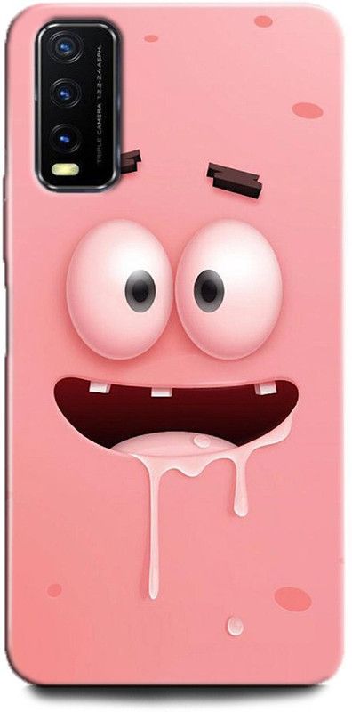 INDICRAFT Back Cover for Vivo Y12G, V2068 CARTOON, EMOJI, ABSTRACT, SPONGBOB SQUARPANTS, PETRIC  (Multicolor, Dual Protection)