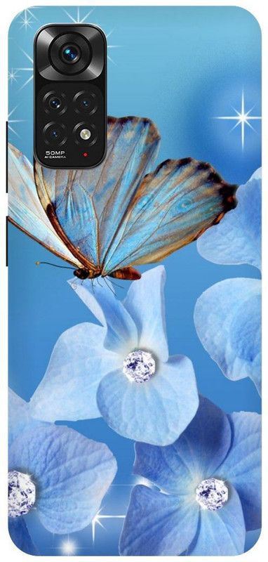 THE NARAYANA COLLECTIONS Back Cover for REDMI NOTE 11-TITLI,BUTTER,FLY,NEW,CUTE  (Multicolor, Hard Case, Pack of: 1)