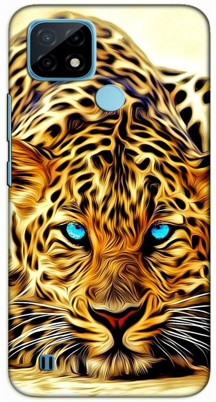 iprinto Back Cover for Realme C25Y Tiger Back Cover  (Yellow, Hard Case, Pack of: 1)