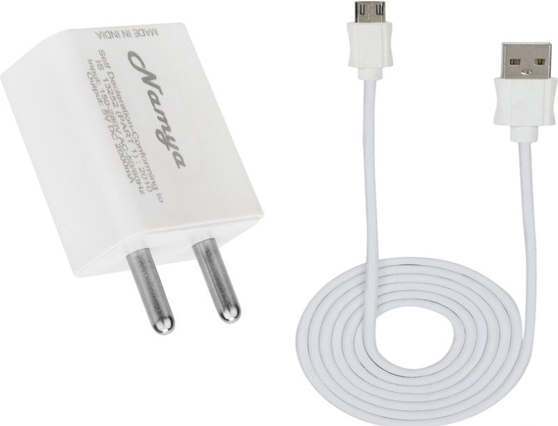 NAMYA 5 W NA 1 A Mobile 2A. FAST CHARGER &SYNC/DATA CABLE FOR N__KIA L 610 Charger with Detachable Cable  (White)