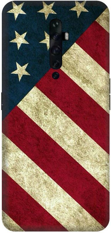 UMPRINT Book Cover for Oppo Reno 2f American Flag United States Printed Back Cover  (Multicolor, Hard Case, Pack of: 1)