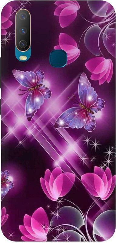 Zaplab Back Cover for Vivo Y12, 1904, Butterfly and Rose Printed  (Multicolor, Hard Case, Pack of: 1)