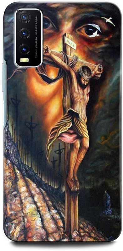 GRAFIQE Back Cover for Vivo Y20i V2027 JESUS, CRIST, JESUS SAVES CROSS, GOD, LORD JESUS  (Multicolor, Shock Proof, Pack of: 1)