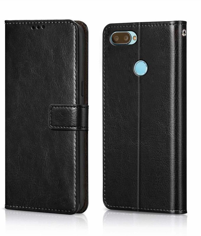 RD DREAMS Flip Cover for Inside Pockets Inbuilt Stand Shockproof Wallet Style Back Cover for Oppo F9 Pro Black  (Black)