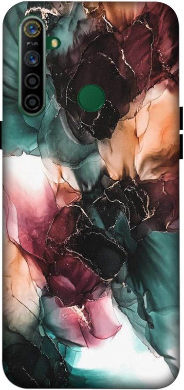 NDCOM Back Cover for REALME 5i Colorful And Bold Marble Pattern Printed  (Multicolor, Hard Case, Pack of: 1)