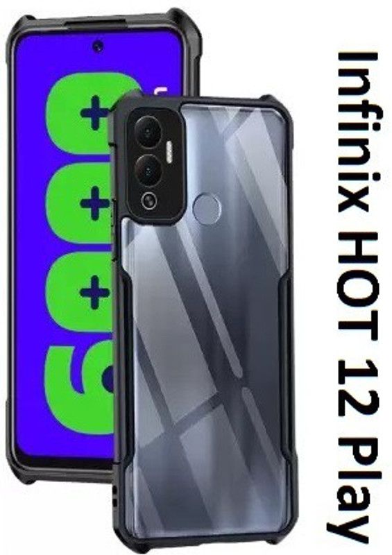 Caseline Back Cover for infinix HOT 12 Play, Infinix HOT 12 Play  (Black, Grip Case, Pack of: 1)