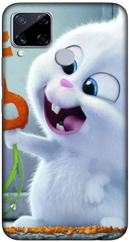 CROKIAN Back Cover for Realme C15  (White, Hard Case, Pack of: 1)