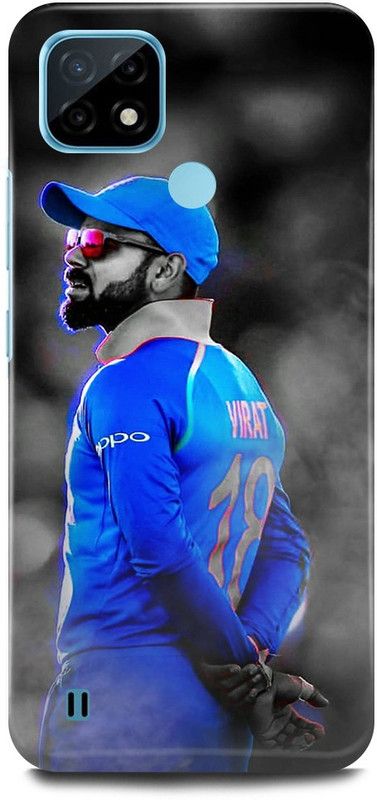 MP ARIES MOBILE COVER Back Cover for realme C21, RMX3201, VIRAT KOHLI CRICKET INDIAN ROYAL CHALLENGERS BANGLORE PLAYER SPORTS  (Multicolor, Hard Case, Pack of: 1)