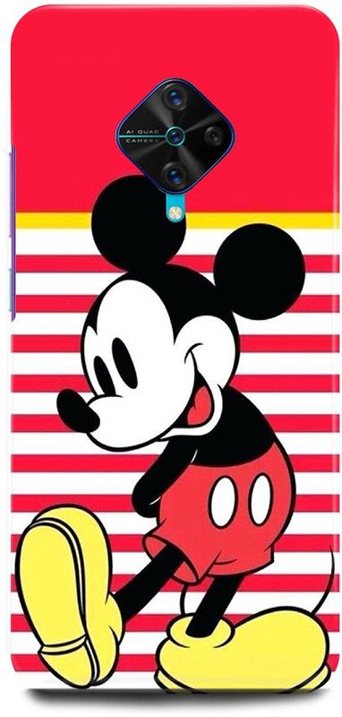JUGGA Back Cover for Vivo S1 Pro, 1920, MICKEY, MOUSE, MINNIE, MOUSE, DOLL, TEDDY, LOVE  (Red, Hard Case, Pack of: 1)