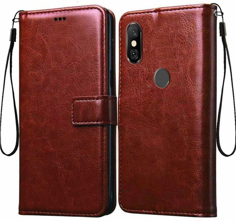 ANAND BR Flip Cover for Mi Redmi Note 6 Pro  (Brown, Cases with Holder)